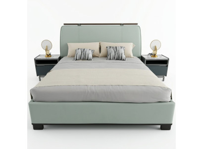 Luxury Bedroom Set Modern Double Bed with 2x Bedside Tables Design 3-Piece Complete