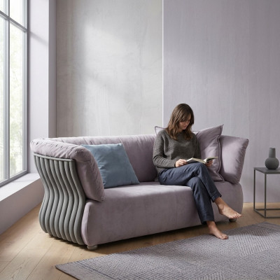 Sofa 2-seater designer sofa couch upholstery sofas couches fabric textile new
