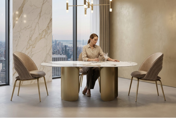 Exclusive dining room set consists of 5 pieces: dining table + 4 chairs luxury complete.