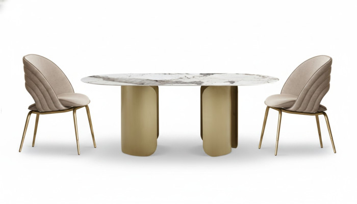 Exclusive dining room set consists of 5 pieces: dining table + 4 chairs luxury complete.