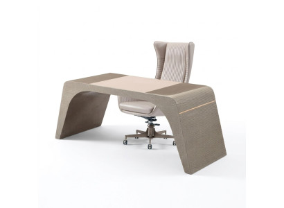 Office study luxury desk with computer chair office furniture modern beige