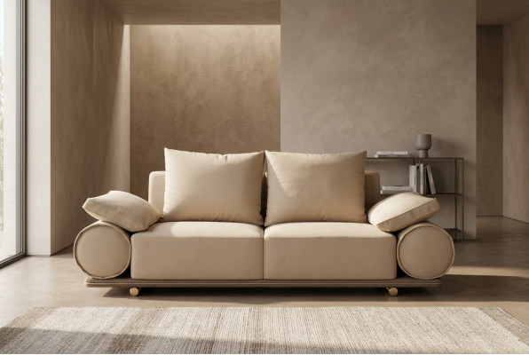 Modern sofa 3-seater white color designer upholstered sofa in living room new