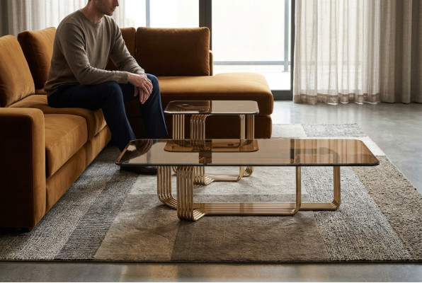 Coffee table side table coffee table sofa table black table metal living room