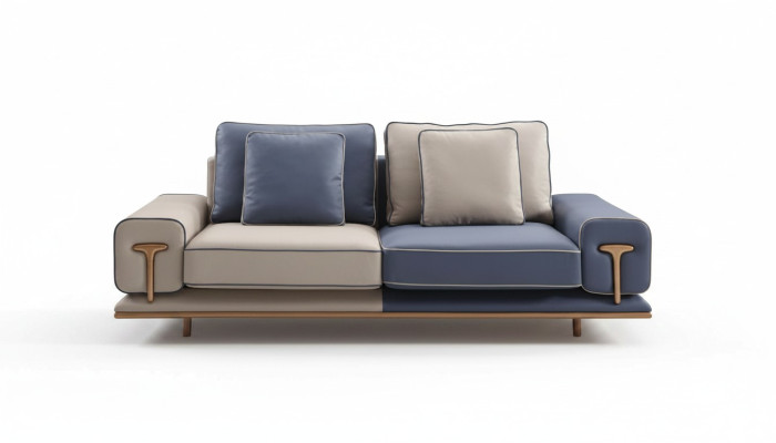 Luxury living room sofa 3-seater upholstered sofa textile seat design couch modern