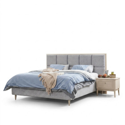 Design bedroom set bed + 2x nightstands luxury double marriage bed