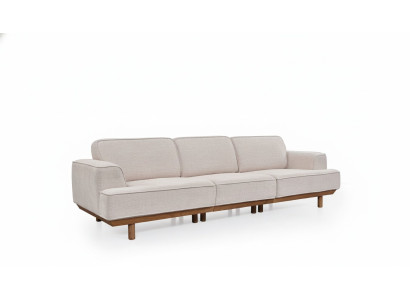 White upholstered sofa living room 4-seater luxurious couch designer furniture