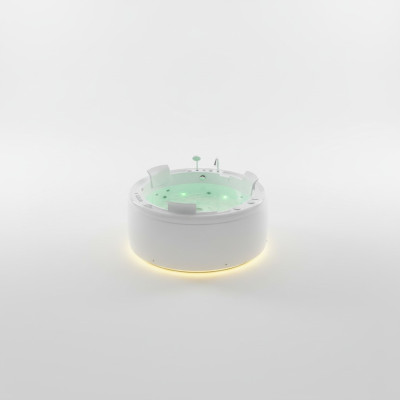 Luxury whirlpool bathtub round tub light waterfall LED lighting 