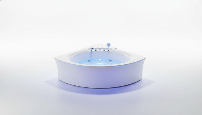 Corner bathtub, bathtub, corner bathtub, whirlpool, ergonomic, waterfall, LED