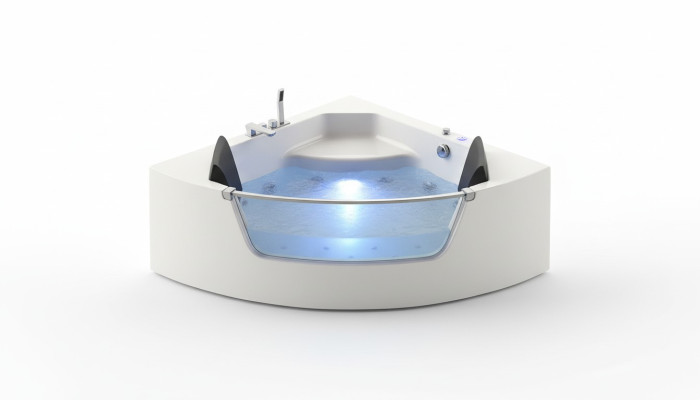 Whirlpool bathtub glass LED light fixtures corner bathtub tub bathtub