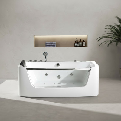 Luxury whirlpool bathtub 150x80cm glass front tub bathtubs luxury tubs