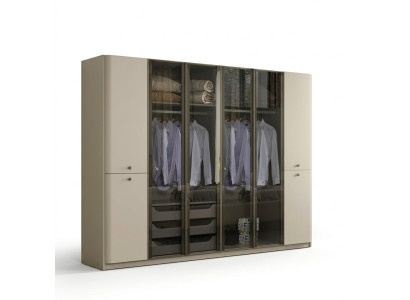 Glossy white glass wardrobe, designer wardrobes for the bedroom, wooden furniture