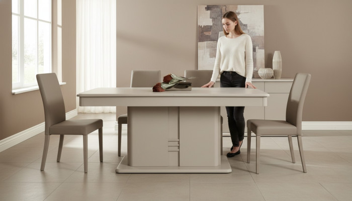 Modern dining table with luxurious design made of new wood
