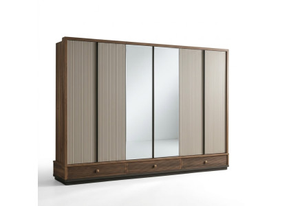 Beige bedroom wardrobe designer wooden cabinet noble furniture new