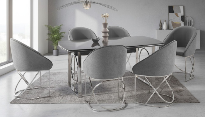 Modern dining room furniture luxury dining table + 6x chairs table chairs