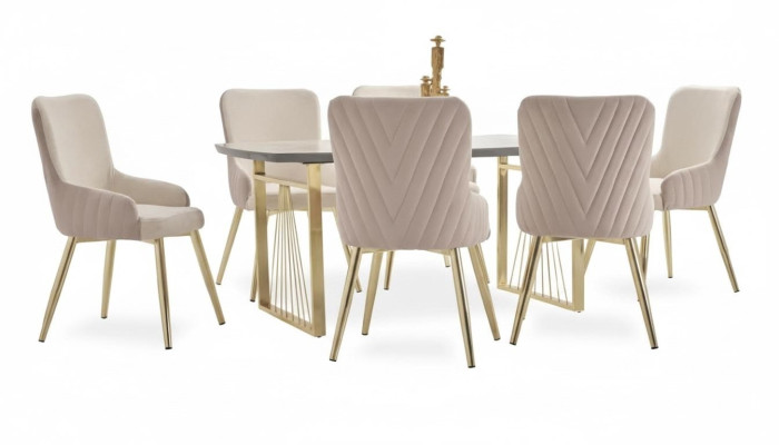 Modern design brown dining chairs 6x without armrest luxury furniture