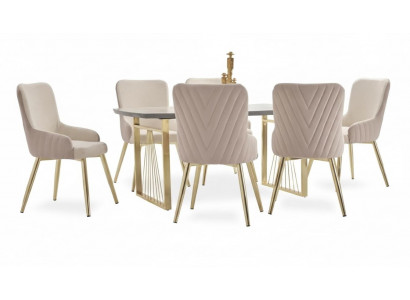 Modern design brown dining chairs 6x without armrest luxury furniture