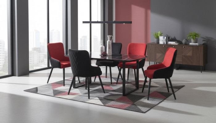 Dining table + 6x chairs dining set dining room set seating ensemble seating group new