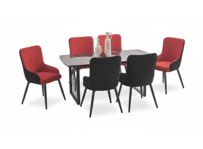 Dining table + 6x chairs dining set dining room set seating ensemble seating group new