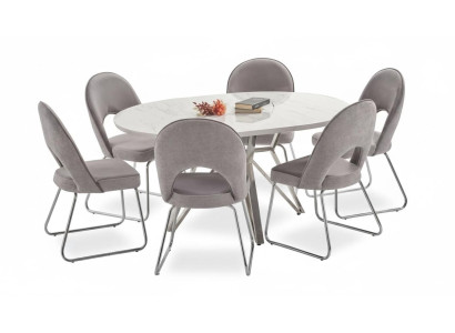 Luxury Dining Room Set Dining Table with 6x Chairs New Complete Modern Furniture 7 pieces.