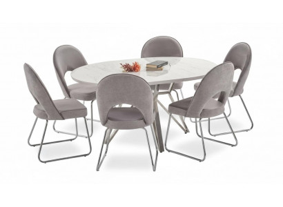 Luxury Dining Room Set Dining Table with 6x Chairs New Complete Modern Furniture 7 pieces.