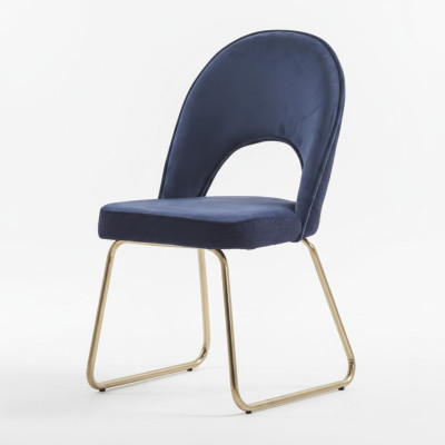 Dining room blue 6x chairs wood luxury armchairs living room furniture 6 pieces. New