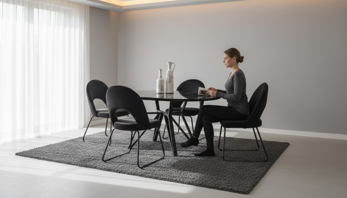 Dining room furniture set, dining table, 6 chairs, complete set, luxury 7-piece set.