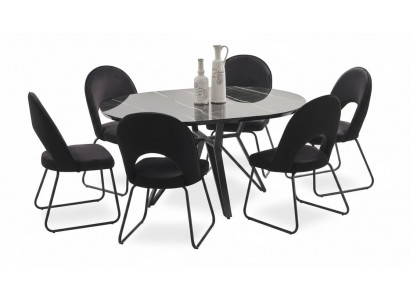 Dining room furniture set, dining table, 6 chairs, complete set, luxury 7-piece set.
