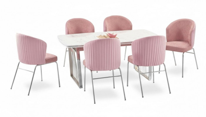 Dining set dining table 6x chairs modern table luxury furniture dining room 7-piece