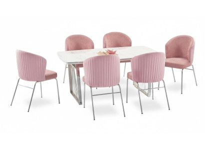 Dining set dining table 6x chairs modern table luxury furniture dining room 7-piece