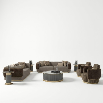 4-piece sofa set textile sofa three-seater upholstery armchair new two-seater sofa