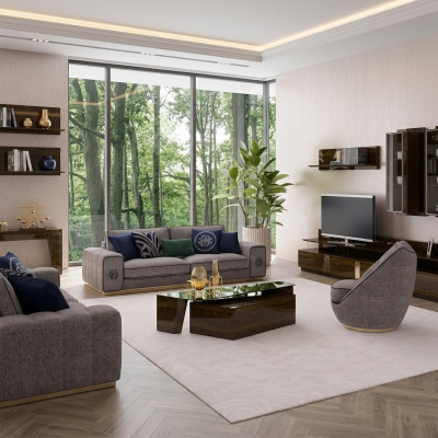 Living room sofa set complete 5-piece sofas couches modern armchair with coffee table