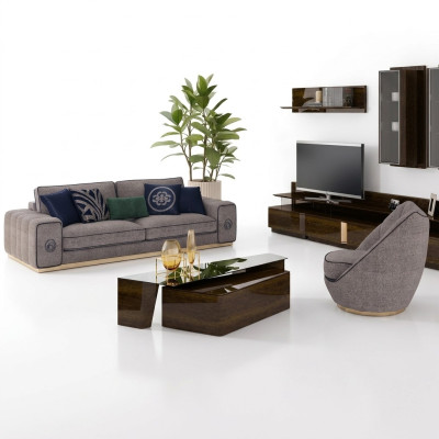 Living room sofa set complete 5-piece sofas couches modern armchair with coffee table