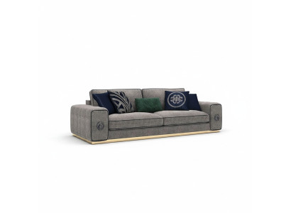 Modern gray sofa couch luxury furniture living room decor upholstery furniture