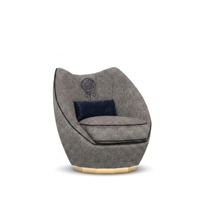 Luxury Gray Armchair Upholstery Textile Living Room Upholstered Furniture Modern Interior Design