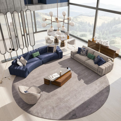 Living room set 4-piece luxury furniture wooden coffee table modern sofa set upholstered furniture