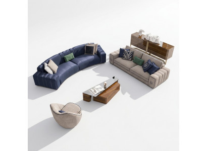 Living room set 4-piece luxury furniture wooden coffee table modern sofa set upholstered furniture