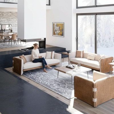 Luxury Sofa Set 2x Three-Seater Sofas Couches Modern Armchair Living Room Furniture