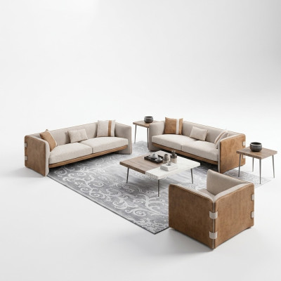 Luxury Sofa Set 2x Three-Seater Sofas Couches Modern Armchair Living Room Furniture