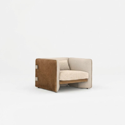 Luxury modern armchair upholstered furniture living room textile upholstered armchair