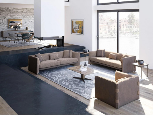 Design luxury living room 6-piece furniture set upholstered furniture three-seater sofas