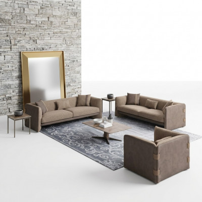 Design luxury living room 6-piece furniture set upholstered furniture three-seater sofas