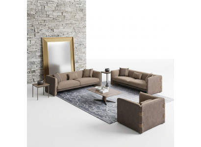 Design luxury living room 6-piece furniture set upholstered furniture three-seater sofas