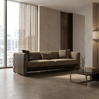 Sofa three-seater upholstery fabric living room couch design luxury upholstered furniture