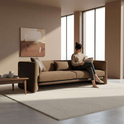 Living room sofa three-seater upholstered furniture couch modern design upholstery textile