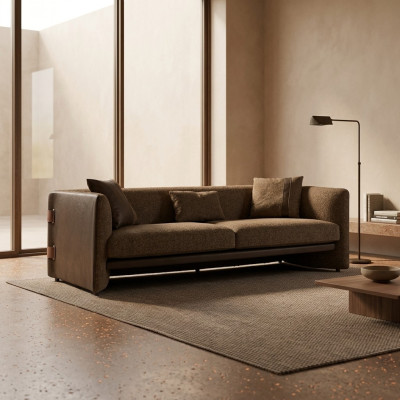 Living room sofa three-seater upholstered furniture couch modern design upholstery textile