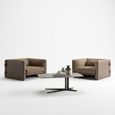 Modern designer 2x armchair cushion set luxury textile living room coffee table new