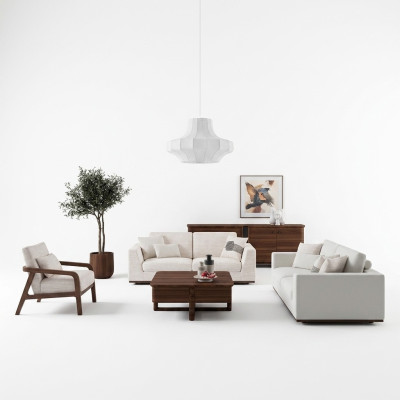White furniture living room sofa set two-seater sofa design furnishings armchair