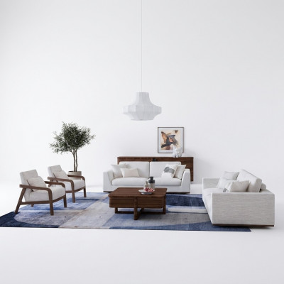 Sofa set 2x two-seater sofa design couch 2x armchairs living room furniture