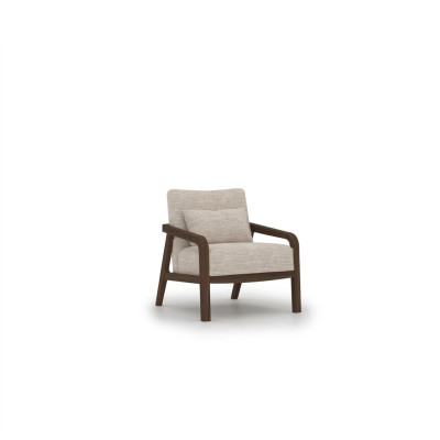 Luxury Wooden Armchair Living Room Textile Upholstered Furniture Design Interior New
