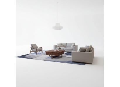 Living room grey sofa set 2x sofas two-seater design armchair luxury furnishings